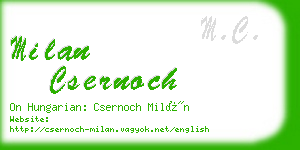 milan csernoch business card